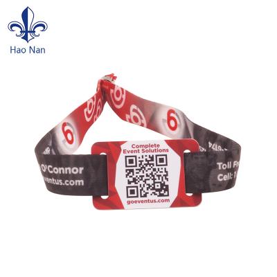 China Fabric Porcelain Custom Design Wristband With QR Code for sale