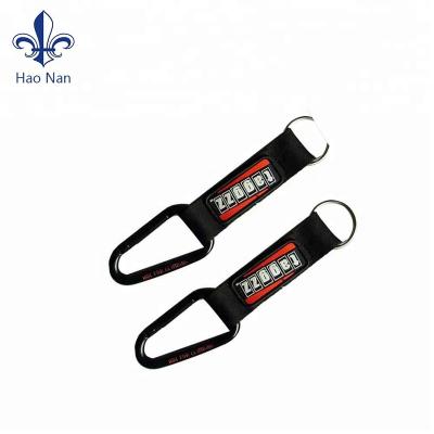 China Wholesale high quality custom square climbing aluminum black carabiner with key ring for sale