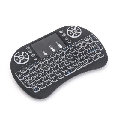 China Shenzhen OMI I8 Air Mouse 2.4G Mini Wireless Keyboard Touch Pad Back Light Keyboard Touchpad +Computer Multi-touch 2 Years TV Box Long Warranty Cheap Price for sale