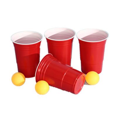 China DOUBLE WALL 16 oz red disposable plastic cup 16 oz red beer stink cup for sale