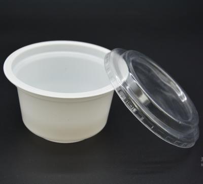 China DOUBLE WALL Food Grade PP Plastic Disposable Frozen Yogurt 230ml Packaging Cups With Lids 8oz for sale