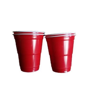 China Minimalist 12oz 375ml Disposable Plastic Red Beer Mugs for sale