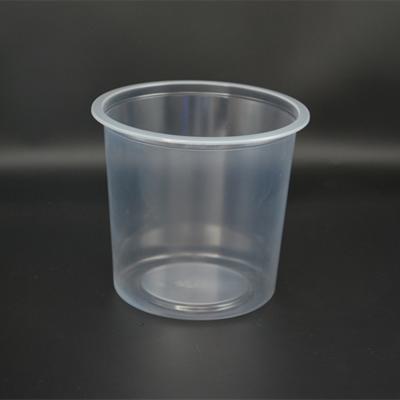 China 50 oz 1.5L Large Single Wall Disposable Plastic Cup For Milk With Flat Lid for sale