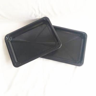 China NEW Food Grade PP Plastic Disposable Frozen Food Serving Tray Black for sale