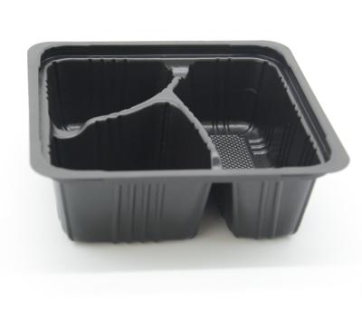 China Plastic Disposable Black PP Food Severed Fast Food Tray In Food Grade for sale