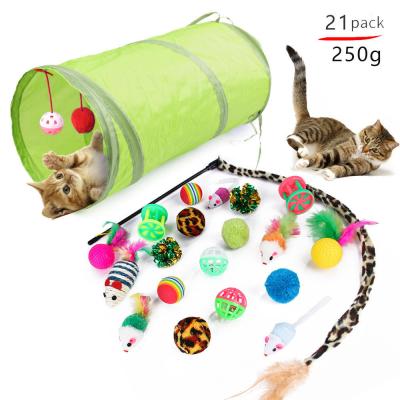 China Cat Toy Tunnel Interactive Colorful Cat Eco-Friendly Viable Toy Set Foldable Tunnel Pet Cat Dog Toy for sale