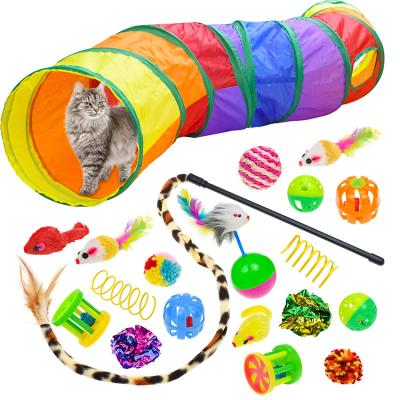 China Interactive Stocked Personalized Combination Toy Rainbow Cat Tunnel Collapsible Cat Play Indoor Bed Collapsible for sale