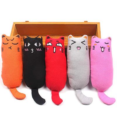 China Funny Cartoon Stocked Chewing Decompression Teeth Cleaning Soft Wholesale Cat Bite Toy Catnip Toys Interactive Pet Pillow For Cat for sale