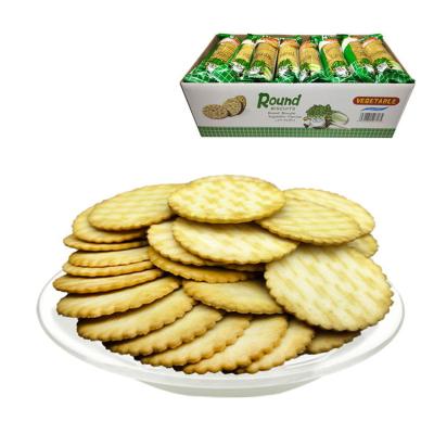 China Gluten Free Halal Vegetables Flavor Round Thin Cookie Biscuit (26Gr) for sale