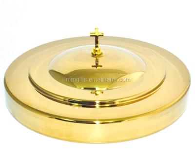 China Stainless Steel Communion Ware Set Stainless Steel Tray Cover Gold for sale