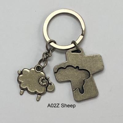 China China Quality Impressive Bronze Crossed Sheep Low Moq Key Chain Buckle For Holiday Decoration Gift for sale