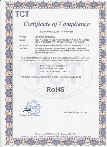 ROHS - Shenzhen united& heading technology development co., ltd