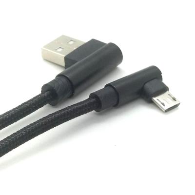 China Camera OEM/ODM Metal Shell 1M Black Right Angle USB Male Right Angle Mic Data Fast Charging Cable for sale