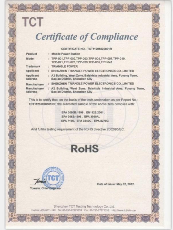 ROHS - Shenzhen Triangle Power Electronics Co., Ltd.