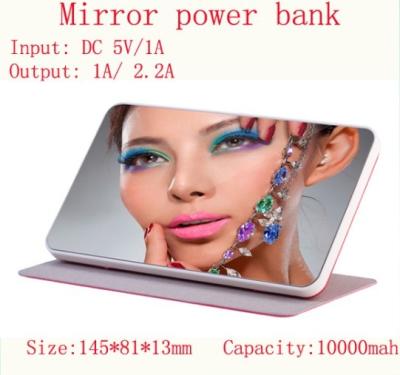 China Women Mirror Dual USB Power Bank colorful universal for smartphone for sale