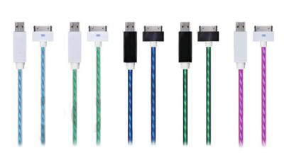 China Grünes Blitz-Kabel der Synchronisierungs-LED leuchtet USB-Ladegerät für iphone 5/5S/iTouch zu verkaufen