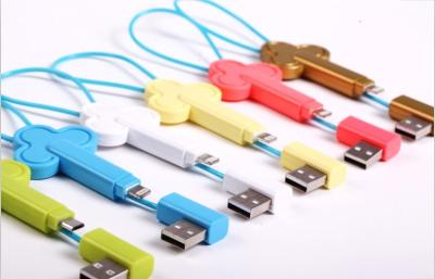 Chine Long câble escamotable de chargeur d'USB pour la mûre, bleu/blanc/jaune à vendre