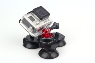 中国 普遍的な gopro のカメラの付属品の三重のコップの吸引の台紙 販売のため