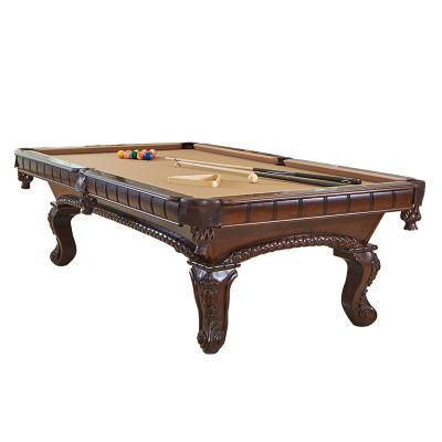 China Table Slate 9ft Pool Table Indoor Wood Carving Solid Wood Marble Billiard Table For Sale for sale