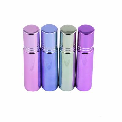 China Fashion 10ml Personal Care Perfume Bottle Roller UV Glass High Quality Essential Oil Refillable Bottle for sale