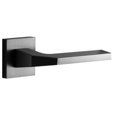 China Modern High Quality Security Gray Door Handle Interior Lock Door Wood Black Lever Handles for sale