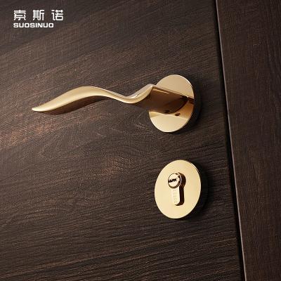 China Modern Nordic Style Modern Design For Wooden Door Pvd Finish Zinc Alloy Lock Door Set for sale