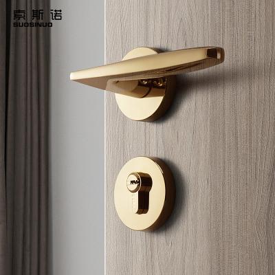 China Modern Nordic Style Modern Design For Gold Wood Finish Pvd Door Lock Zinc Alloy Door Set for sale