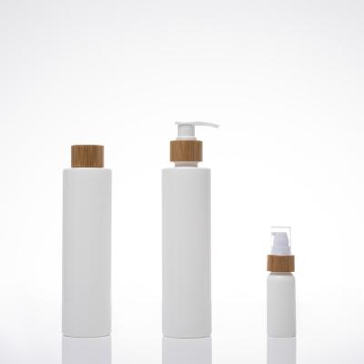 China 100% Environmental Biodegradable Cosmetic Packaging Plastic Storage Bottles Jars Pla Bottle 30ml 100ml 250ml Bamboo Lid Household Products for sale