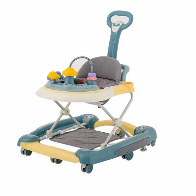 China Adjustable Foldable Cheap Price 8 Plastic Wheels simple music adjustable seat height baby walker for sale