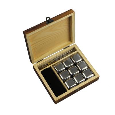 China Barber Shop Stainless Steel Wine Stones Reusable Ice Blocks Suit Cold Drink Gift Beer Cubes Cooling Tool for sale