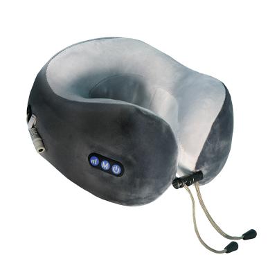 China Portable Electric Neck Travel Massager Pillow Wireless Rechargeable U Shaped Vibrating Shiatsu Neck Massager Pillow for sale