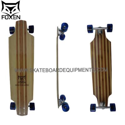 China Custom longboard deck made from maple and bamboo hybrid material,bamboo longboard for sale