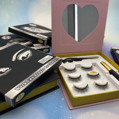 China Newest 3d Magnetic Eyelashes Clip Set 2021 New Arrival Natural Long And Eyeliner Set Eyelashes for sale