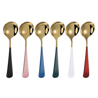 China Cadbury Eggs N Spoon Food Grade Cute Stainless Steel Cute Round Fruit Dessert Teaspoon for sale