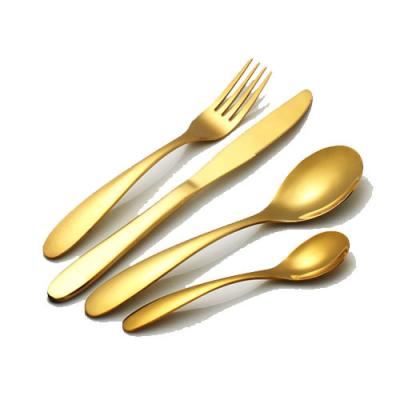 China Sustainable Gold Kitchen Cuttlery Set Luxury Stainless Steel Cutlery Unique Sdesign Tableware for sale