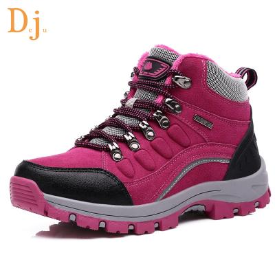 China Autumn Rubber Winter Hiking Outdoor Shoes With Fur Inside For Women for sale