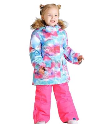 China Hot Colorful High Quality Anti-UV Print Children Kids Girls Ski Snow Jacket Wear Suit for sale