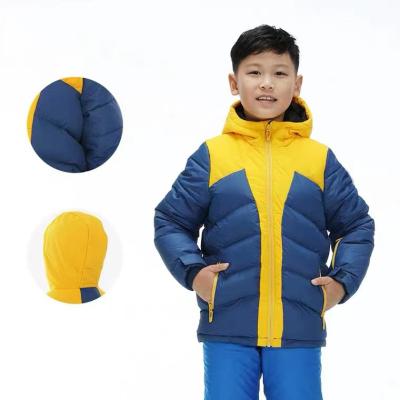 China OEM Anti-UV Warm Windproof Padded Down Stripper Jacket Winter Ski Suit Waterproof One Piece Coat For Kids for sale