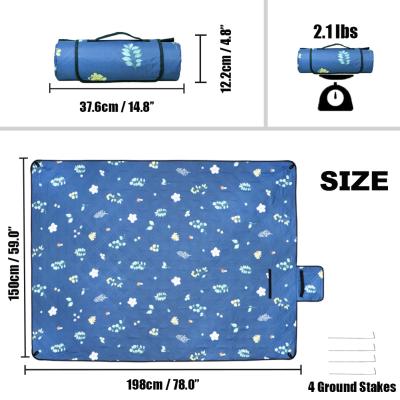 China Sleeping Style Polyester Machine Washable Beach Mat For Outdoor Picnic Blanket Amazon Latex Garden Grass Cartoon Style for sale