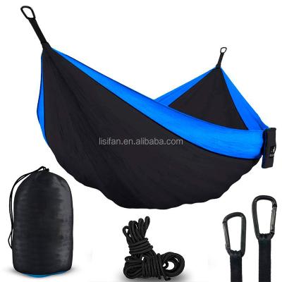 China 210T Parachute Outdoor Nylon Travel Hammock Outdoor Wholesale Furniture Best Quality For Leisure Time for sale