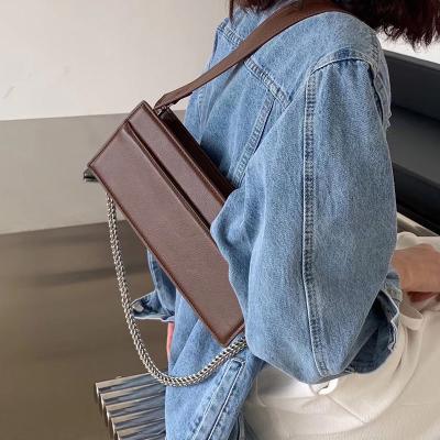 China Factory wholesale custom high quality handbags high quality chain bag square metal long one shoulder messenger bag for sale