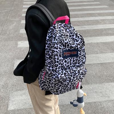 China 2022 new anti-theft student schoolbag unisex campus leopard print backpack large capacity computer bag for sale