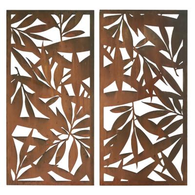 China Weather Resistant Laser Cut Decorative Metal Screen Customized Garden Corten Steel Privacy Screens for sale