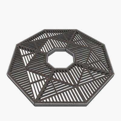 China Durable Rusty Metal Tree Grate Perforated Filter For Tree Pond Weathering Steel Tree Grate for sale