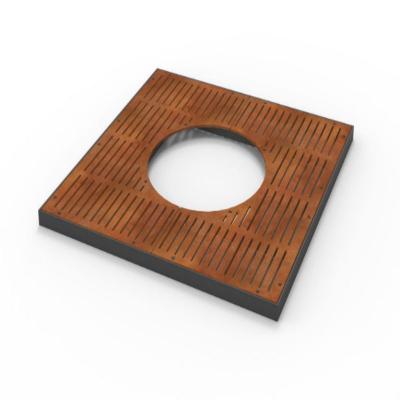 China Tree guard grates Customization corten tree edging grates corten steel metal tree grates for sale