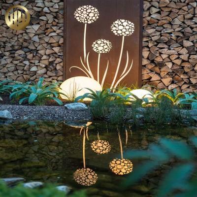 China Contemporary garden decoration light box corten steel LED light box sculpture for sale