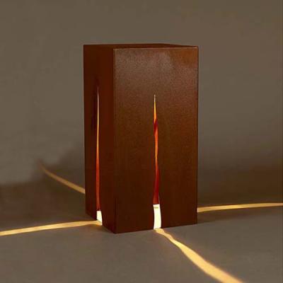 China Custom Size Modern Decoration Solar Light Corten Steel Lantern , corten steel light box for sale