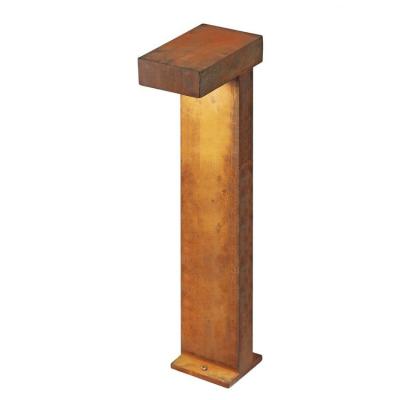 China Eco Friendly Corten Steel Box Metal Lighting Outdoor Lamp For Garden for sale