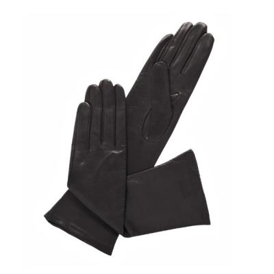 China Simple Outdoor Warm Fashion Women Winter Long Leather Glove Fashion Leather Gloves for sale