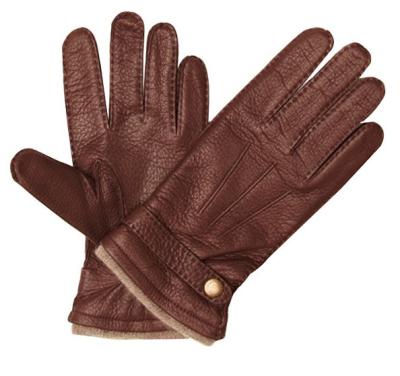 China Simple Men's Accessories Style Basic Black Buckskin Leather Gloves for sale